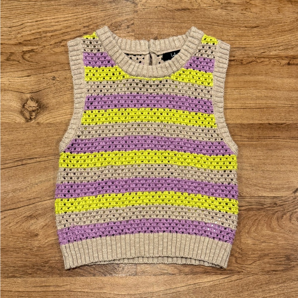 Lulus Striped Sweater Vest Women's, sz. S